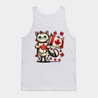 Cat Canada Flag Tank Top